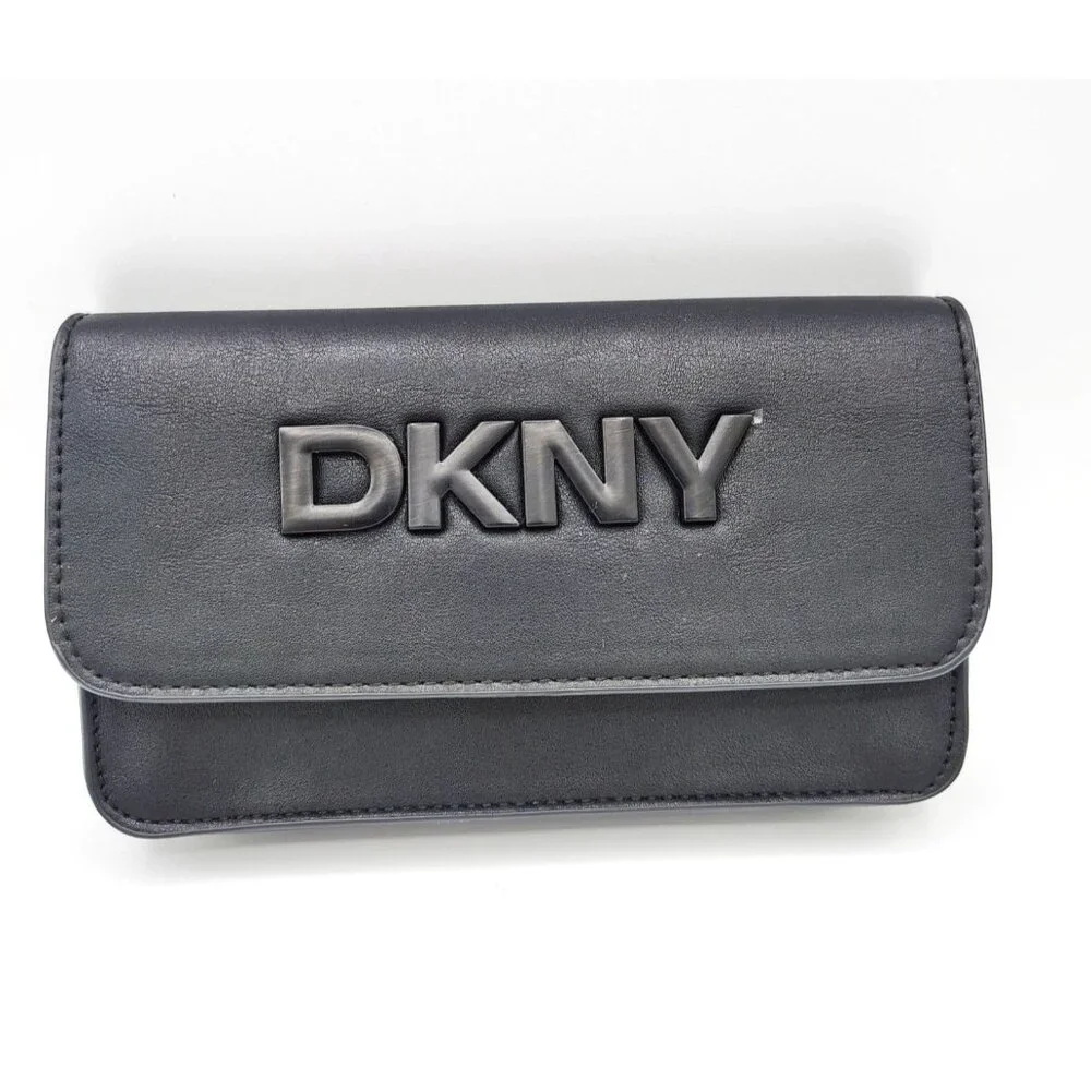 Belt Bag DKNY Black Women Accessory Loops Waist Pack 6.5 Inch Athleisure - Picture 1 of 14